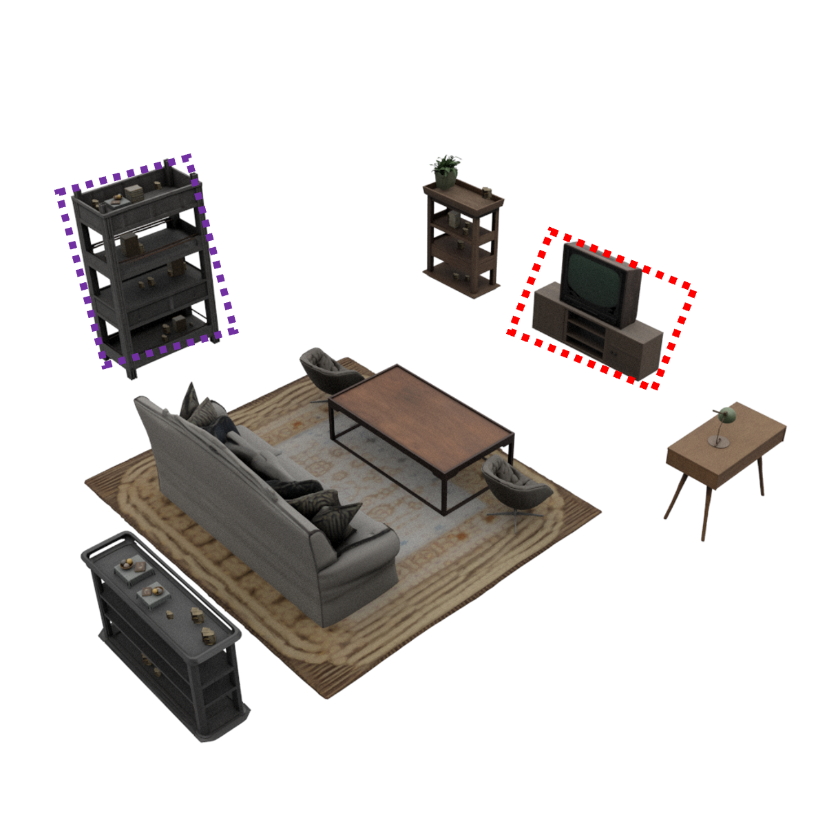 Oblique view - livingroom